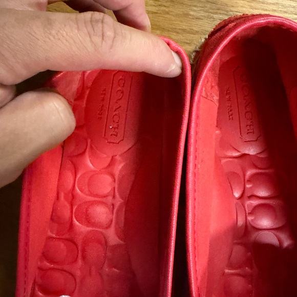 Coach Red Canvas Espadrille Slip-Ons - Picture 3 of 6